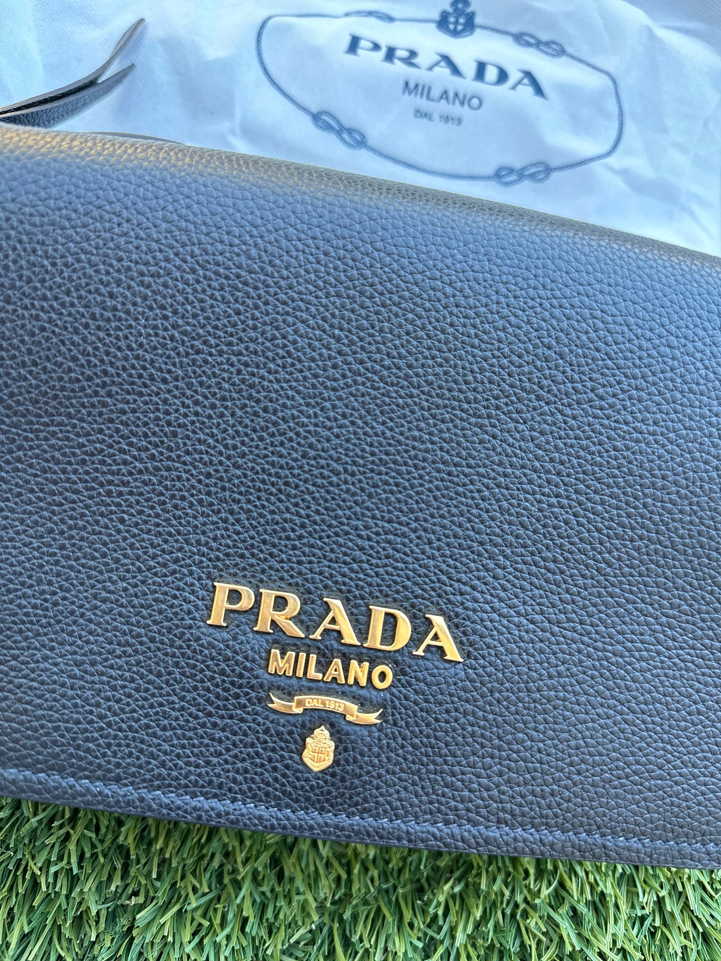 *NEW* PRADA flap crossbody leather bag Black